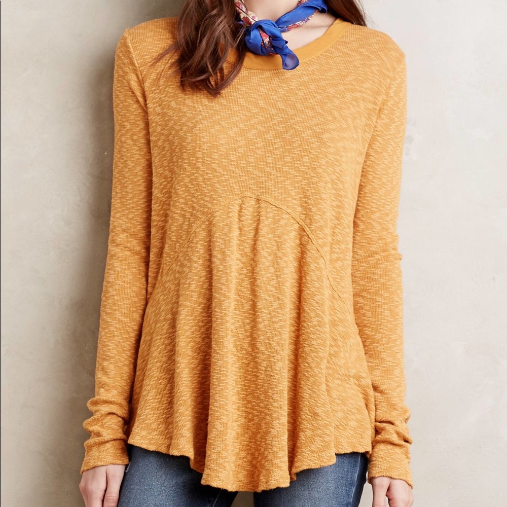 Anthropologie Left of Center Pullover In Yellow